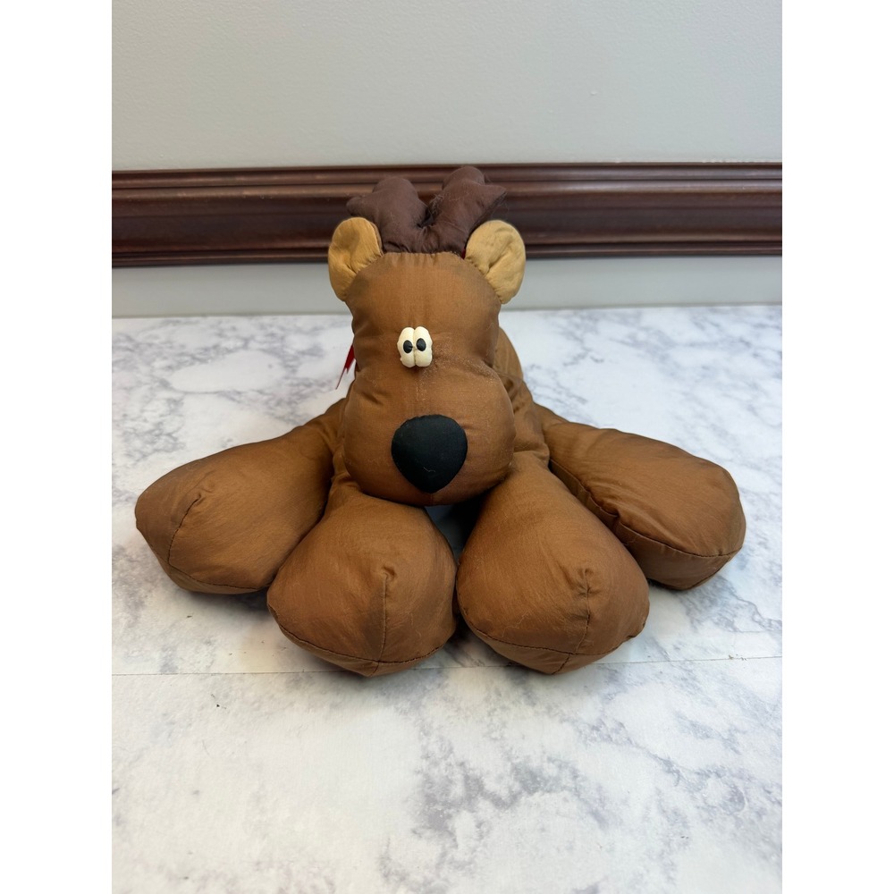 VTG Hallmark Reindeer Plush Brown Floppy Weighted Christmas Toy 795XPL4357 12in